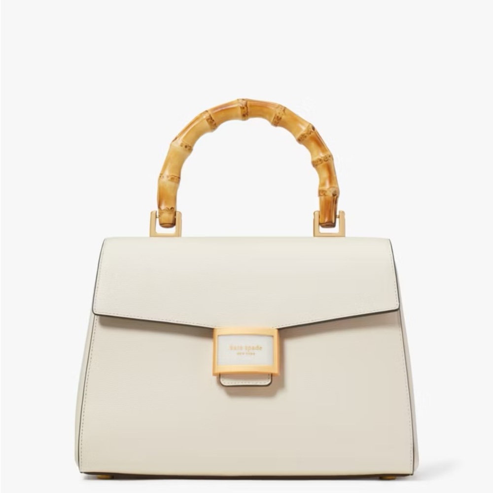 Kate Spade Katy Textured Leather Bamboo Medium Top-handle Bag